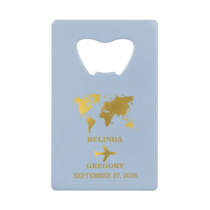 Destination Wedding World Passport Blue Gold