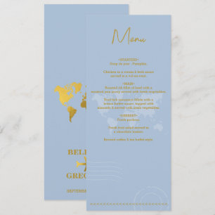Destination Wedding World Passport Blue Gold Menu