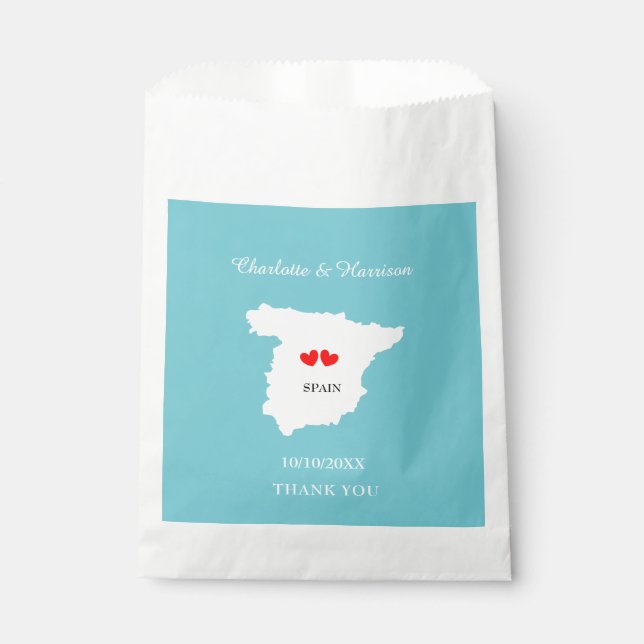 Destination Weddings Abroad Spain RSVP Favour Bags (Front)