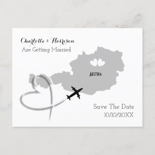 Destination Weddings Austria Save The Date Announcement Postcard