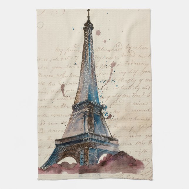 Destinations | Letters From The Eiffel Tower Tea Towel (Vertical)