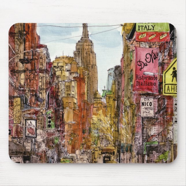 Destinations | New York City View of Little Italy Mouse Mat (Front)