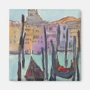 Destinations Two Gondolas in Venice Sketch Magnet