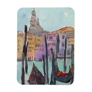 Destinations   Two Gondolas in Venice Sketch Magnet