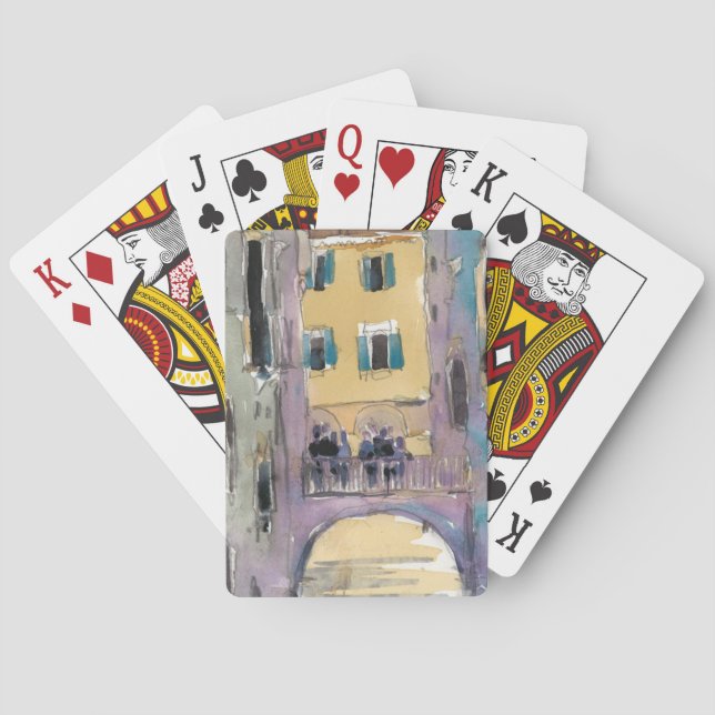 Destinations | Venice Canal Bridge View Playing Cards (Back)