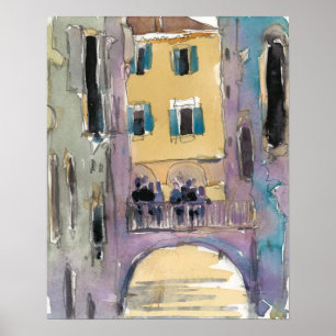 Destinations Venice Canal Bridge View Poster