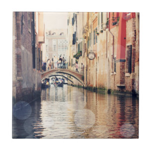 Destinations Venice Gondolas Photograph Tile