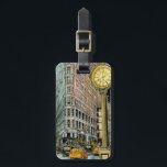 Destinations | Vintage Fifth Avenue Clock Luggage Tag<br><div class="desc">Discover this wonderfully crafted watercolor and ink design by Melissa Wang and brought to you by World Art Group on Zazzle. This picture depicts New York's Flatiron Building and the Fifth Avenue Clock surrounded by the hustle and bustle of everyday city life. Check out the clear detail in the buildings...</div>