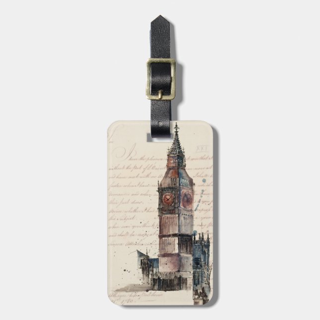 Destinations | Vintage Letters From Big Ben Luggage Tag (Front Vertical)