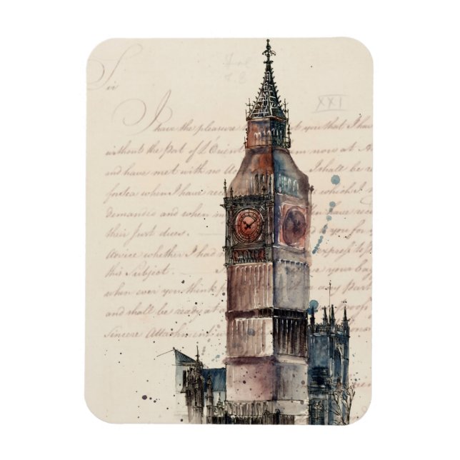 Destinations | Vintage Letters From Big Ben Magnet (Vertical)