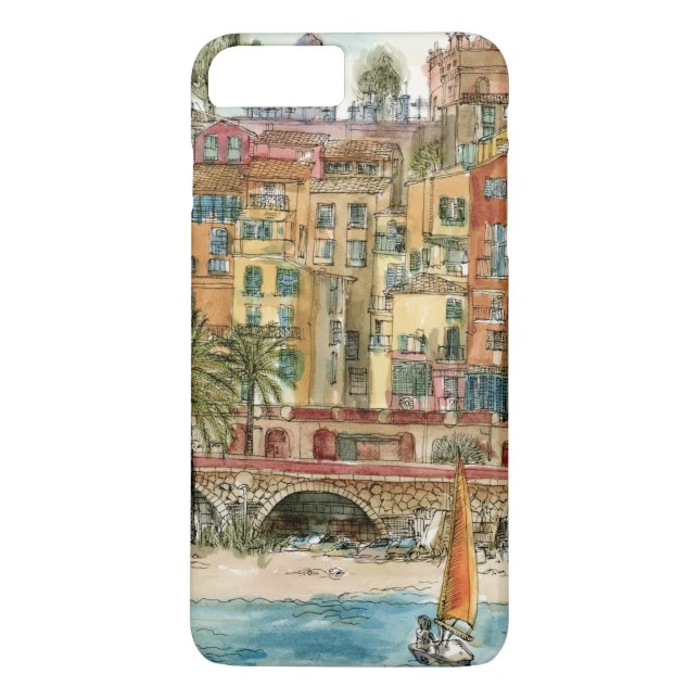 Destinations | Watercolor Beach & Buildings Case-Mate iPhone Case (Back)
