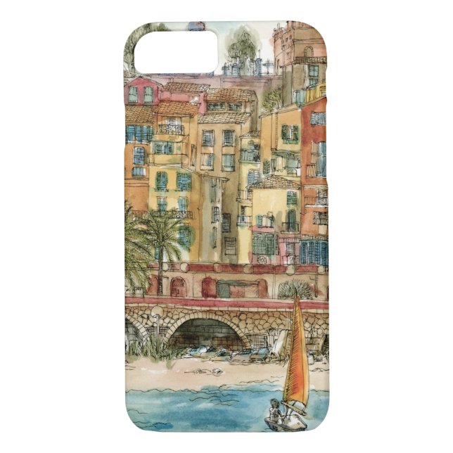 Destinations | Watercolor Beach & Buildings Case-Mate iPhone Case (Back)