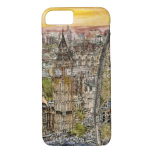 Destinations   Watercolor Big Ben & London Eye iPhone 8/7 Case