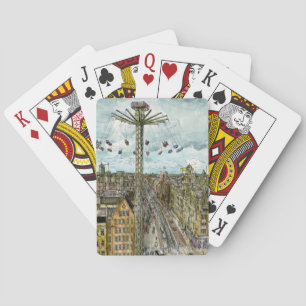 Destinations   Watercolor European Swing Ride Playing Cards