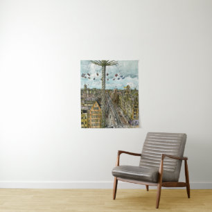 Destinations   Watercolor European Swing Ride Tapestry