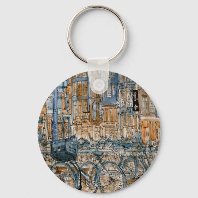 Destinations | Watercolor New York City View Key Ring (Front)