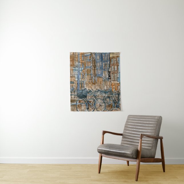Destinations | Watercolor New York City View Tapestry (In Situ)