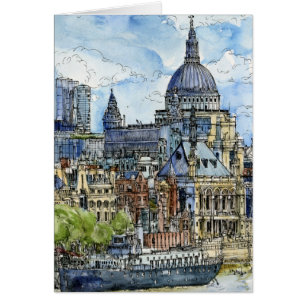 Destinations Watercolor River Thames Waterfront