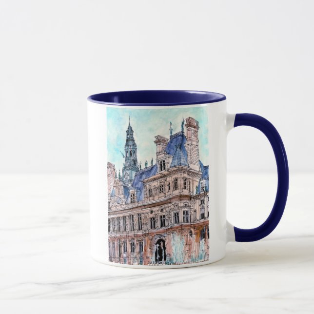 Destinations | Watercolor Rustic Hotel de Ville Mug (Right)