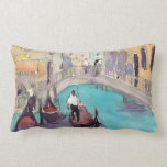 Destinations | Watercolor Venice Gondola Ride Lumbar Cushion<br><div class="desc">Venice Plein Air is an amazing sketch painted with bright watercolors by the artist, Samuel Dixon. The painting depicts a Venetian waterway complete with traditional gondolas and the shapes of people overlooking the water from one of the city's many bridges. Although clearly a sketch, the colours blend in a way...</div>