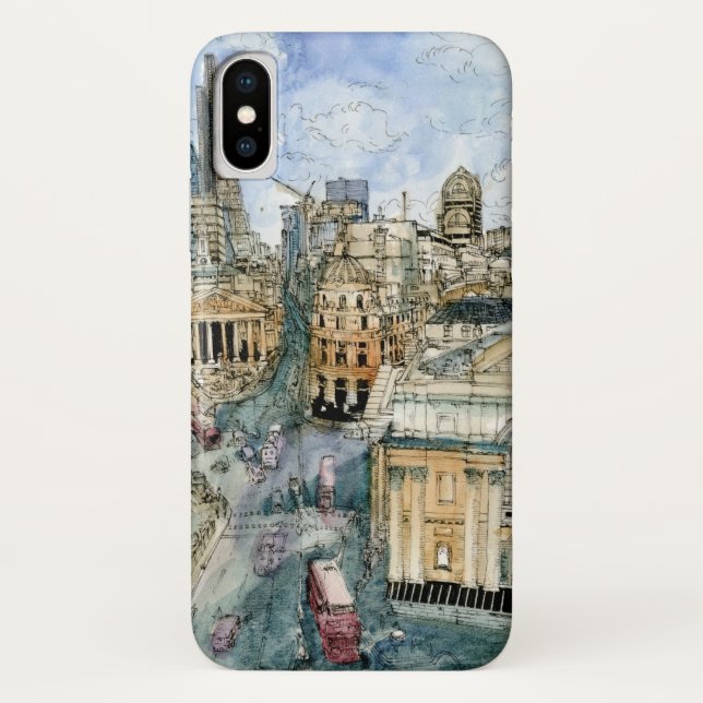 Destinations | Watercolor Vintage London Street Case-Mate iPhone Case (Back)