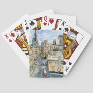 Destinations   Watercolor Vintage London Street Playing Cards