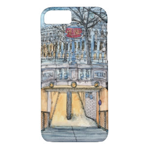 Destinations Watercolor Vintage Metro Entrance iPhone 8/7 Case