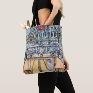 Destinations   Watercolor Vintage Metro Entrance Tote Bag