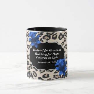 Destined for Greatness Animal Print Floral Mug
