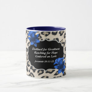 Destined for Greatness Animal Print Floral Mug