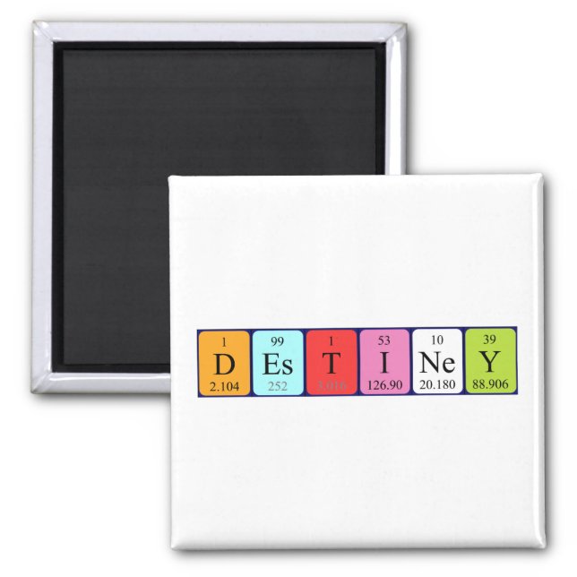 Destiney periodic table name magnet (Front)