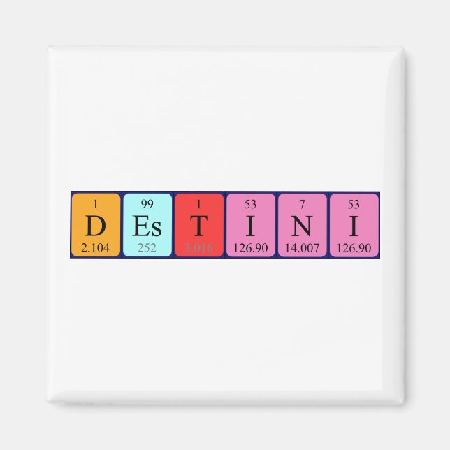 Destini periodic table name magnet (Front)