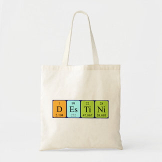 Destini periodic table name tote bag