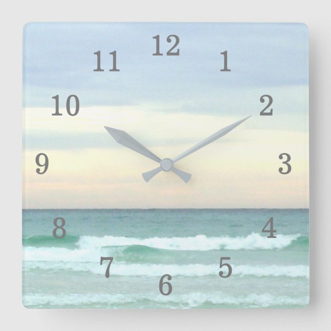 Destin's Emerald Waters Square Wall Clock (Front)