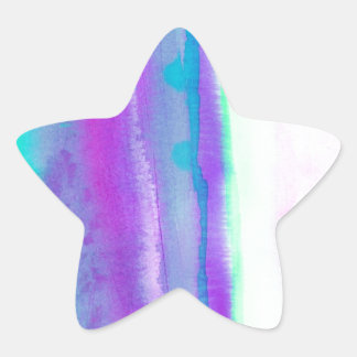Destiny1.2 Abstract watercolor in pastel and neon Star Sticker