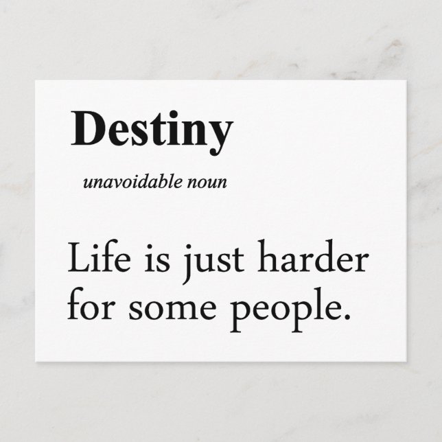 Destiny Definition Postcard (Front)