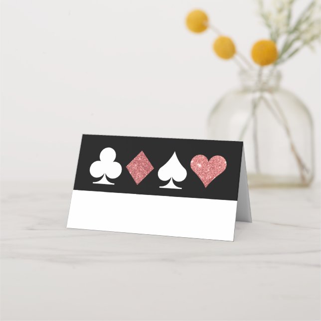 Destiny Las Vegas Glittered Rose Gold Place Card (Front)