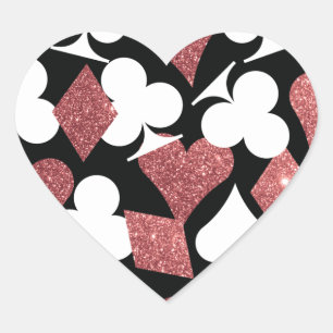 Destiny Las Vegas Heart Sticker Rose Gold Glitter