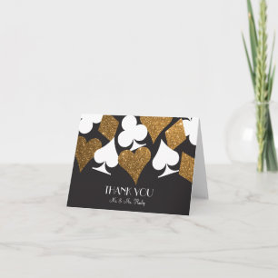 Destiny Las Vegas Thank You Card Faux Gold Glitter