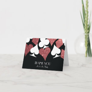 Destiny Las Vegas Thank You Card Rose Gold Glitter