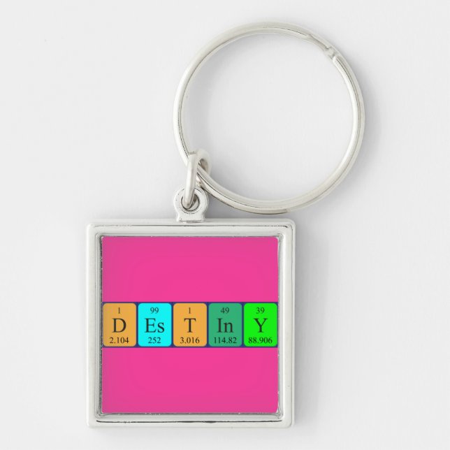 Destiny periodic table name keyring (Front)