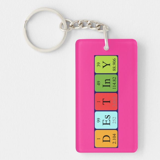 Destiny periodic table name keyring (Front)