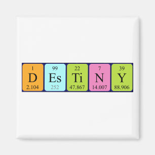 Destiny periodic table name magnet