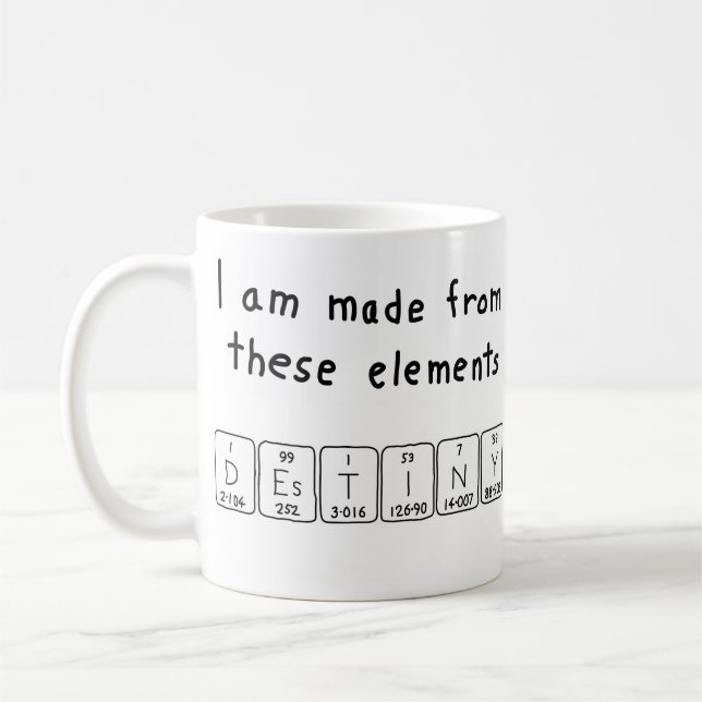 Destiny periodic table name mug (Left)