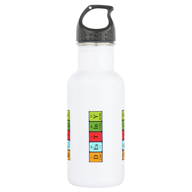 Destiny periodic table name water bottle (Front)
