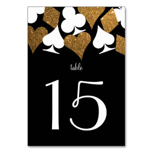 Destiny Vegas Gold Black Wedding Reception Table Number