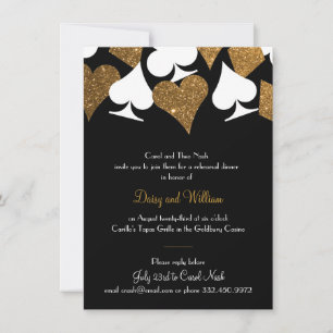 Destiny Vegas Rehearsal Dinner Faux Gold Glitter Invitation