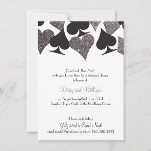 Destiny Vegas Rehearsal Dinner Faux Silver Glitter Invitation