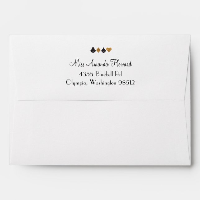 Destiny Vegas Wedding Faux Gold Glitter Envelope (Back (Top Flap))