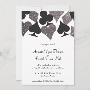 Destiny Vegas Wedding Invite Faux Silver Glitter